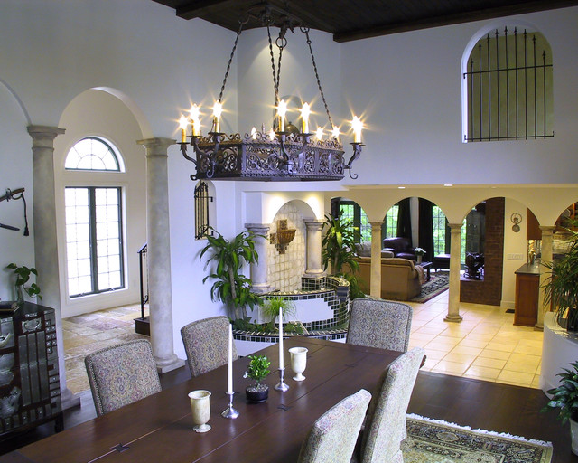 mediterranean-dining-room-interiors-kitchen-villa-mykonos-columns-dining-room-farm-table